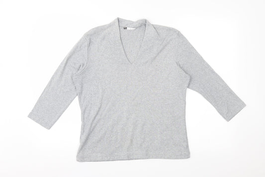 Viz a Viz Womens Grey  Jersey Pullover Sweatshirt Size 14