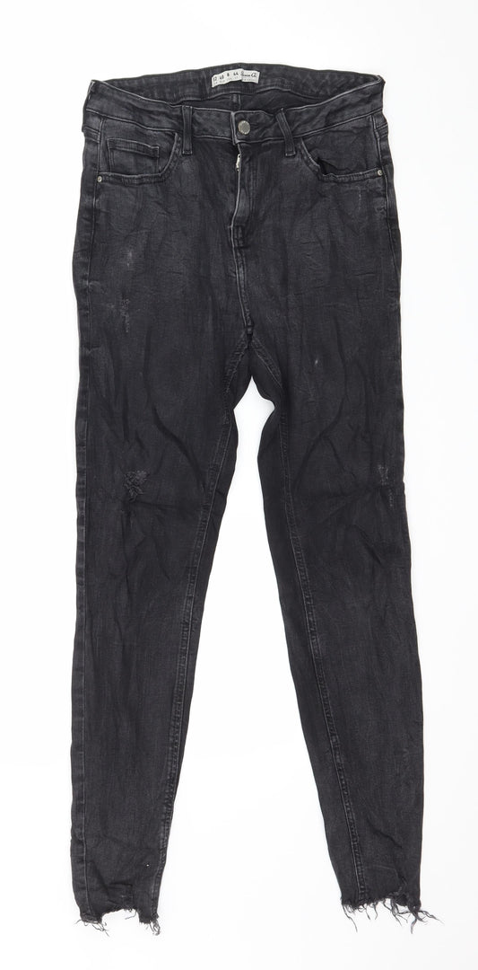 Denim & Co. Womens Grey  Denim Skinny Jeans Size 12 L28 in