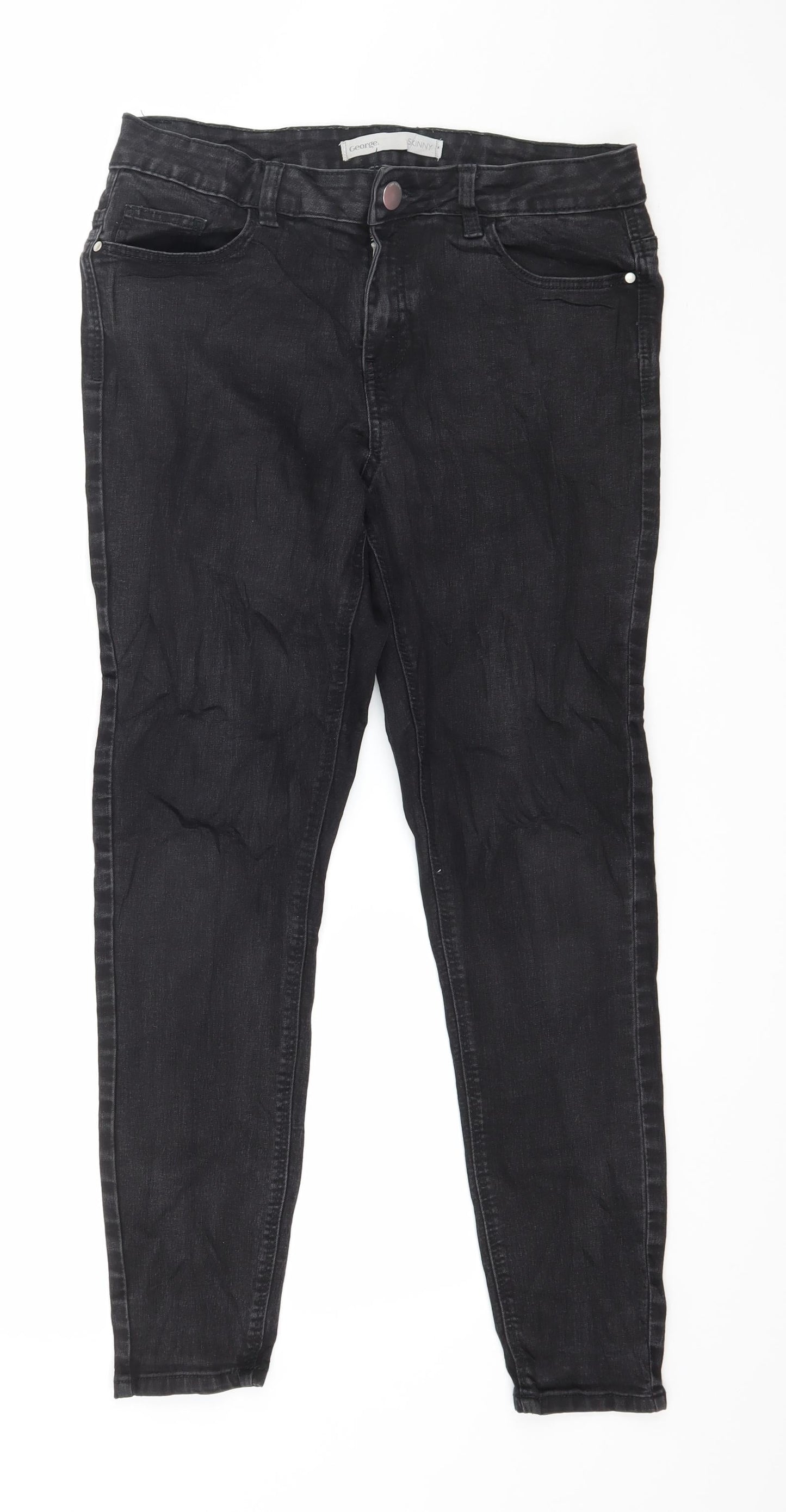 George Womens Grey  Denim Skinny Jeans Size 12 L27 in