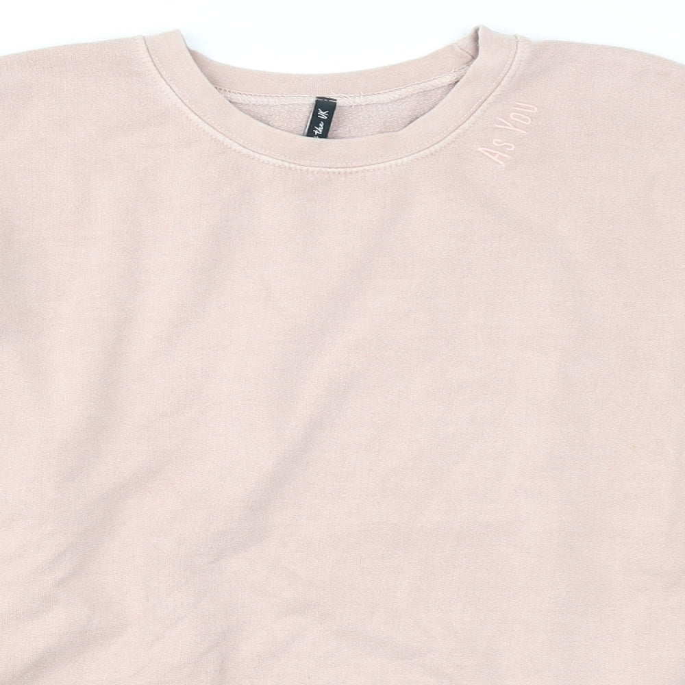 AsYou Womens Pink   Pullover Sweatshirt Size S