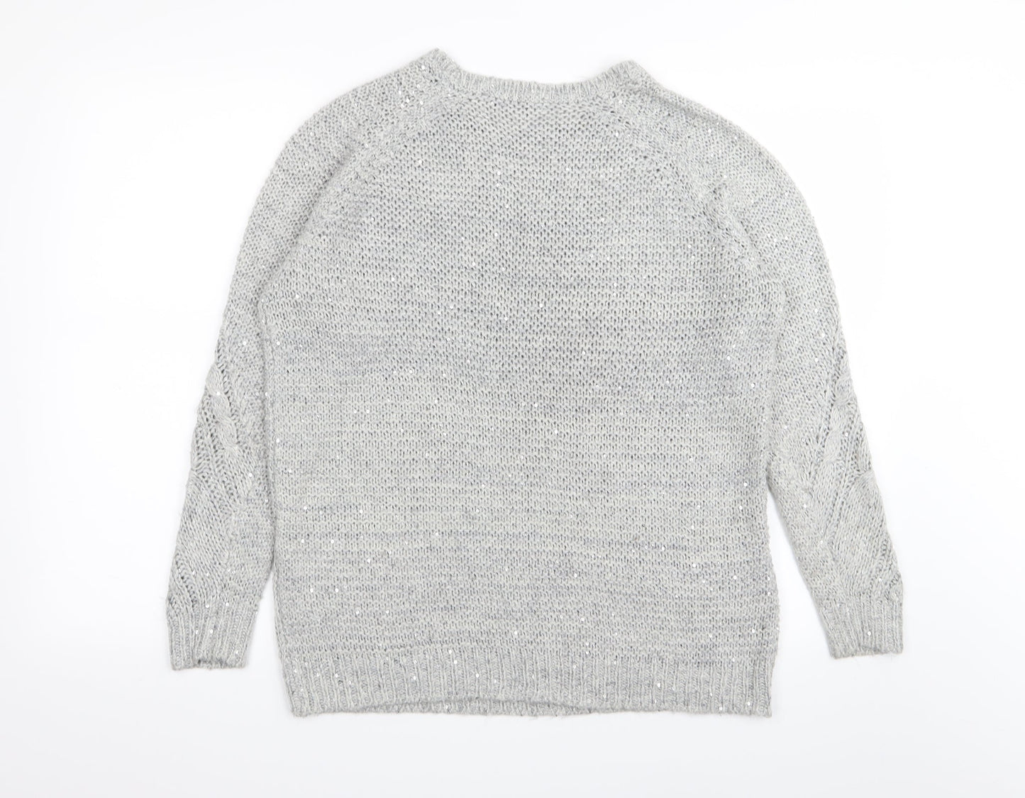 Dorothy Perkins Womens Grey   Pullover Jumper Size 12  - sequin