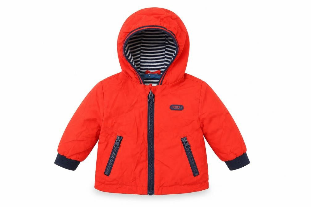 Front view of Debenhams Baby Orange Parka Coat, size 0-3, Months