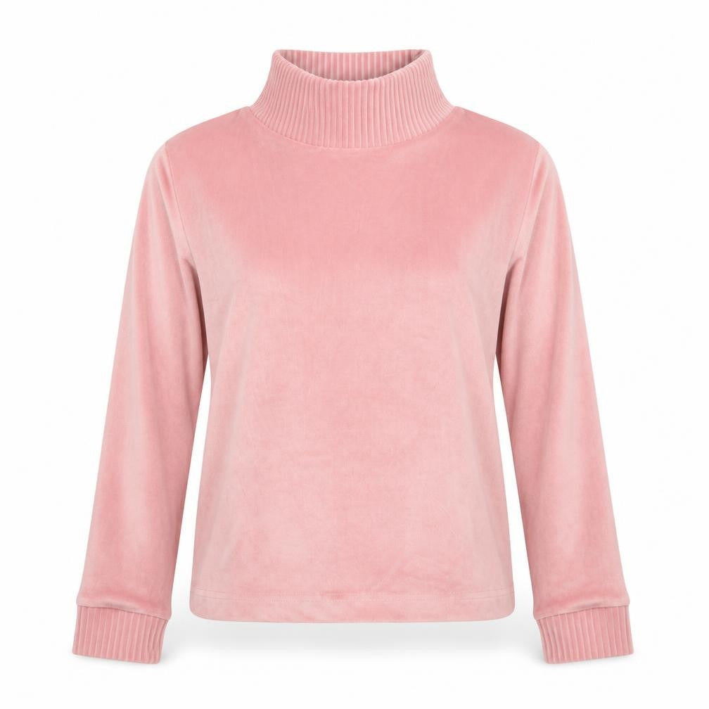 Tu Womens Pink Solid Velvet Top Pyjama Top Size 8