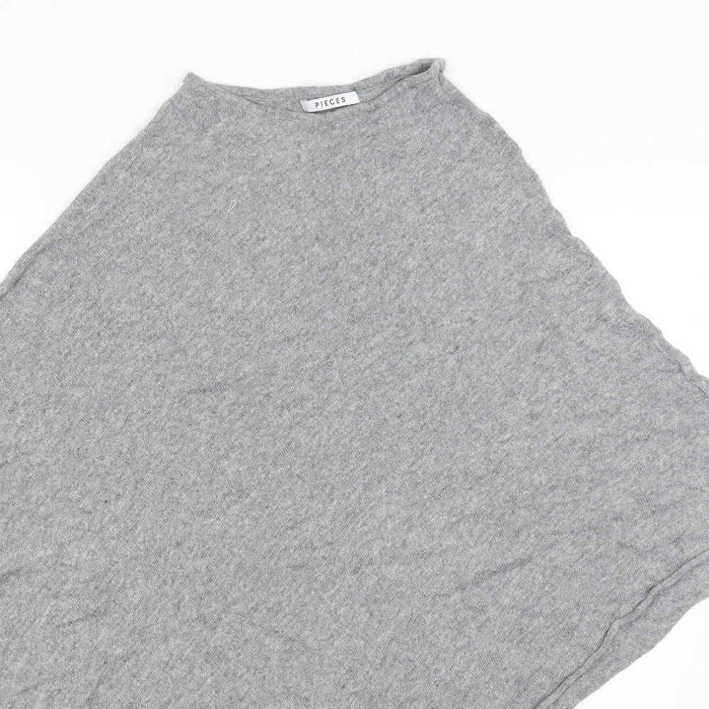 Pieces Womens Grey   Shrug Jumper One Size