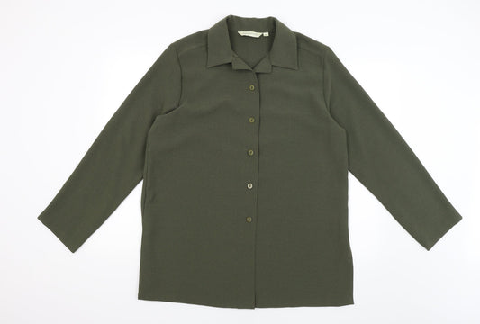 Holmewood Womens Green   Basic Button-Up Size 16