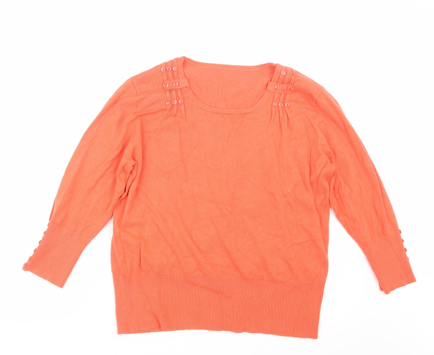 Preworn Womens Orange  Knit Pullover Jumper Size 18