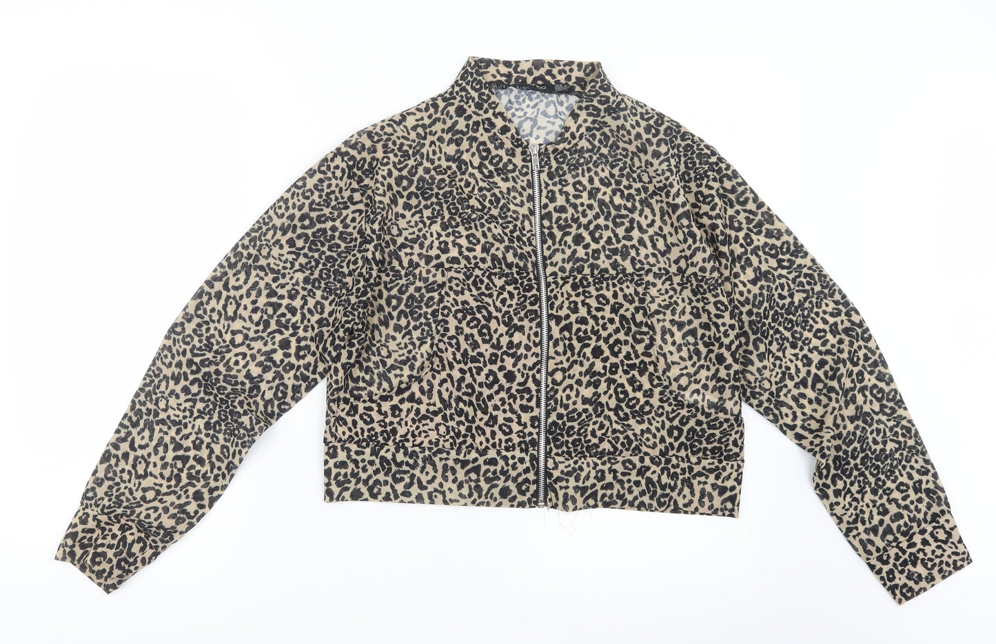 Boohoo Womens Black Animal Print  Jacket  Size 10