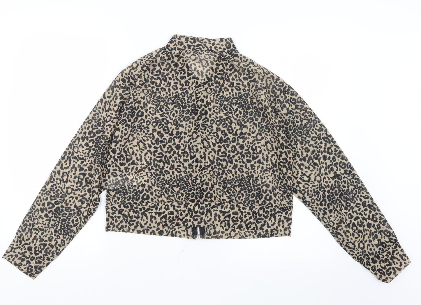 Boohoo Womens Black Animal Print  Jacket  Size 10