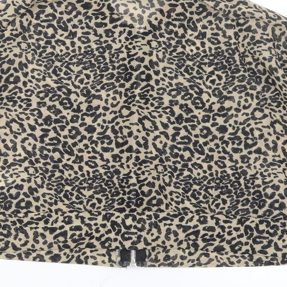 Boohoo Womens Black Animal Print  Jacket  Size 10