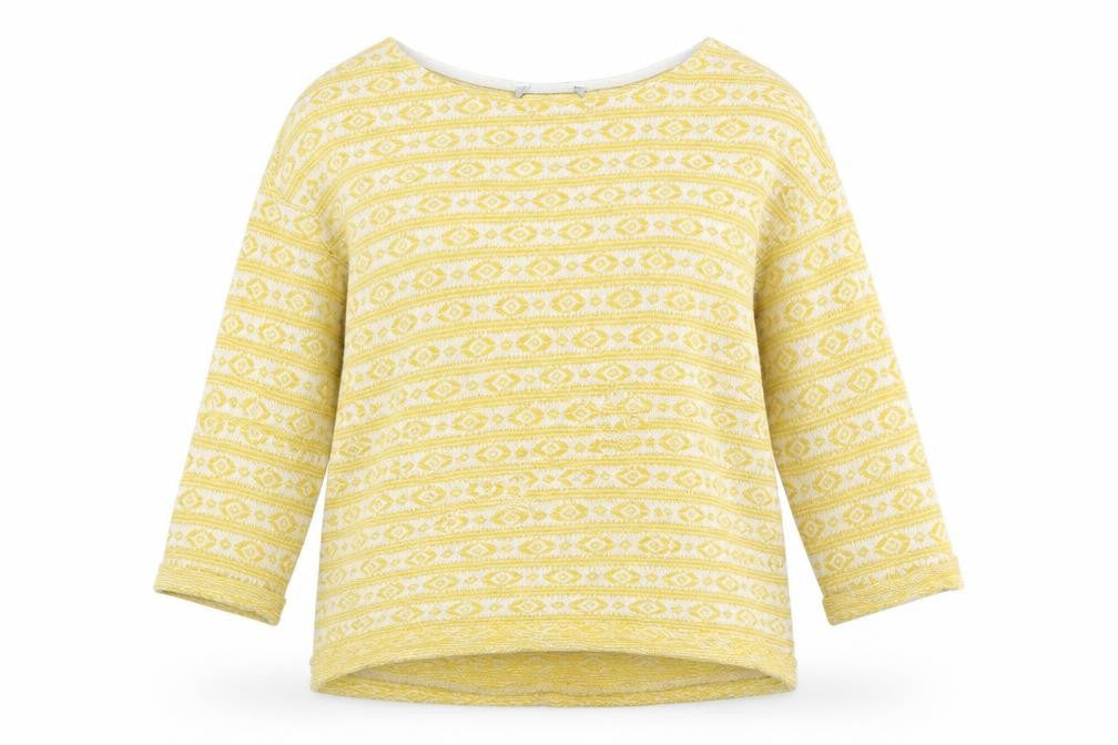 Next Womens Yellow Geometric Knit Pullover Jumper Size 8