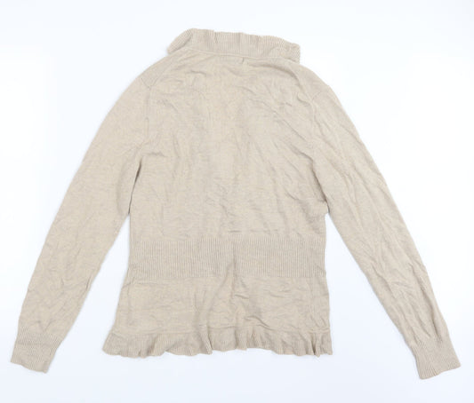 Tara Womens Beige   Cardigan Jumper Size M