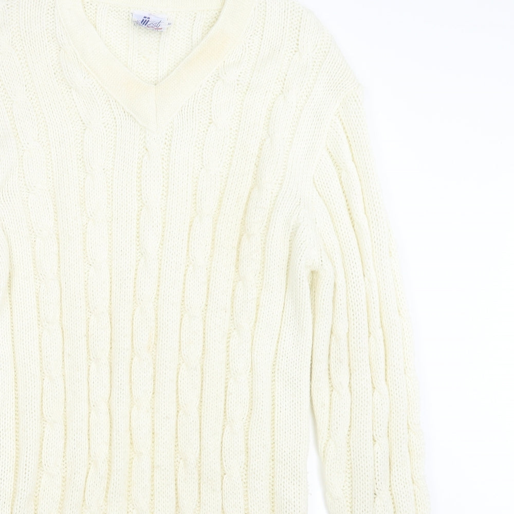 III esl Womens Ivory  Knit Pullover Jumper Size XL