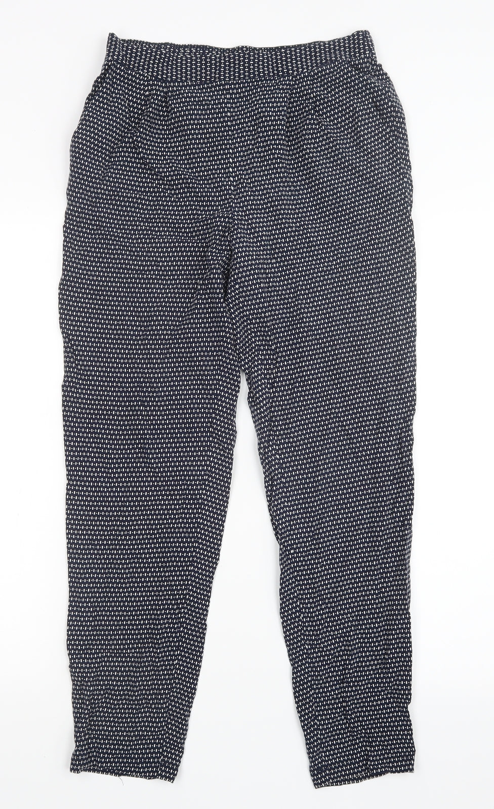 Papaya Womens Blue Geometric  Trousers  Size 8 L25.5 in