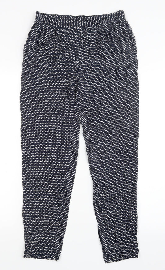 Papaya Womens Blue Geometric  Trousers  Size 8 L25.5 in