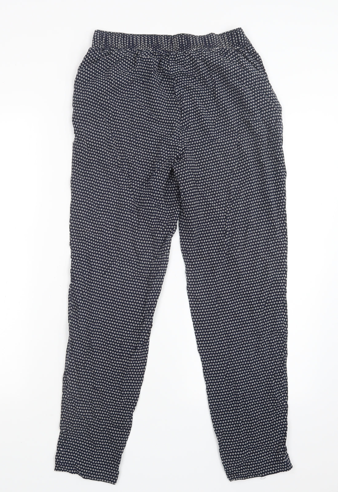 Papaya Womens Blue Geometric  Trousers  Size 8 L25.5 in