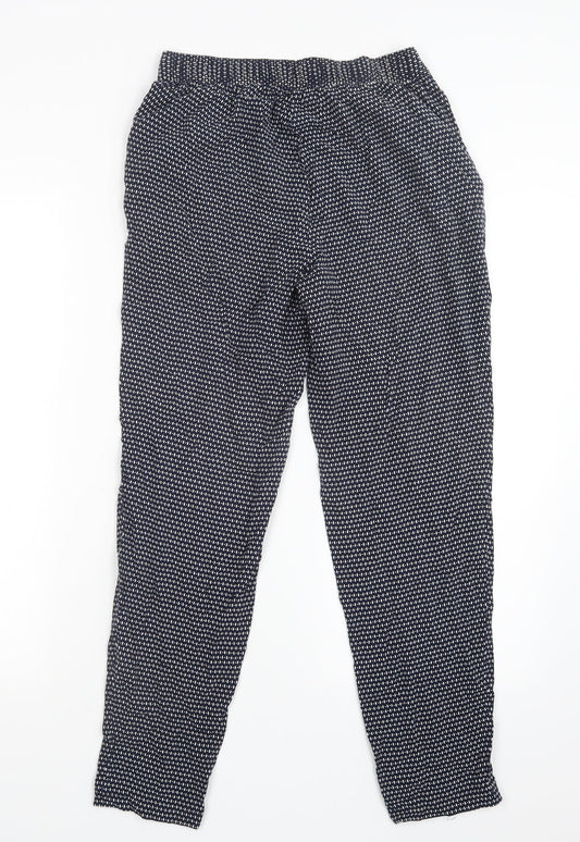 Papaya Womens Blue Geometric  Trousers  Size 8 L25.5 in