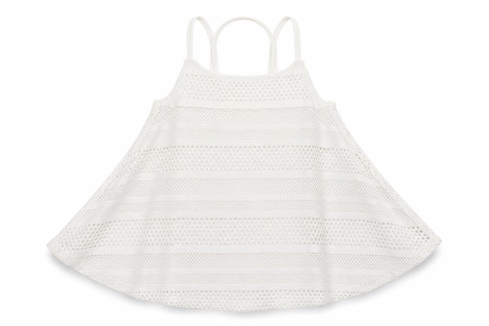 Front view of Candy Couture girls’ white basic tank, size 9, years