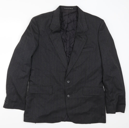 Burton Mens Grey Striped  Jacket Suit Jacket Size 42