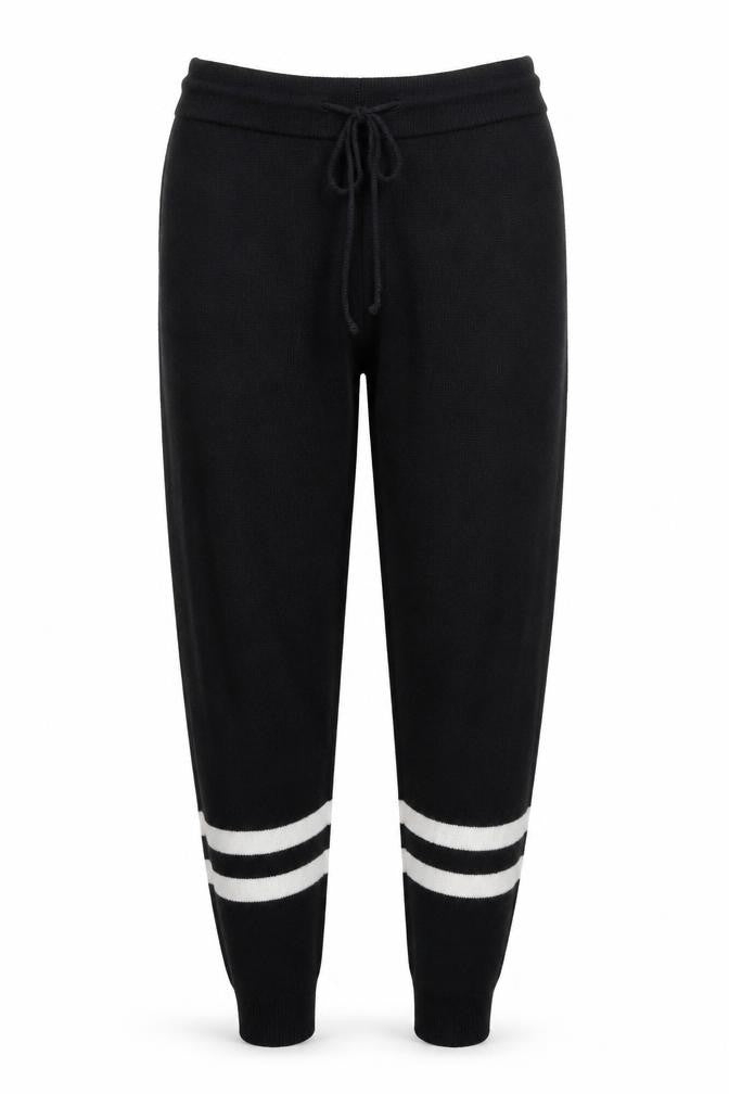 Preworn Womens Black Striped  Sweatpants Trousers Size 24 in L23 in