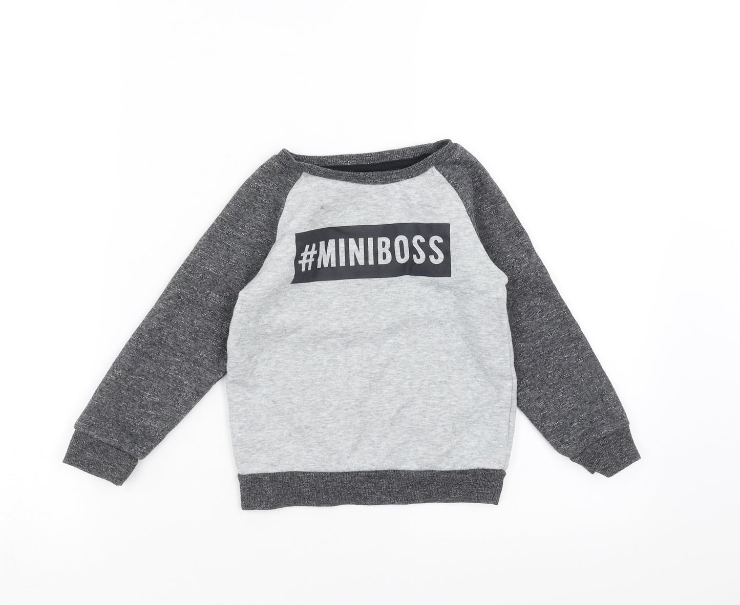 Primark Boys Grey   Pullover Sweatshirt Size 2-3 Years  - miniboss