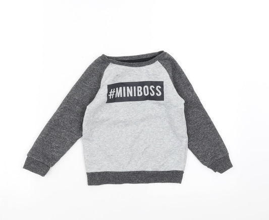 Primark Boys Grey   Pullover Sweatshirt Size 2-3 Years  - miniboss