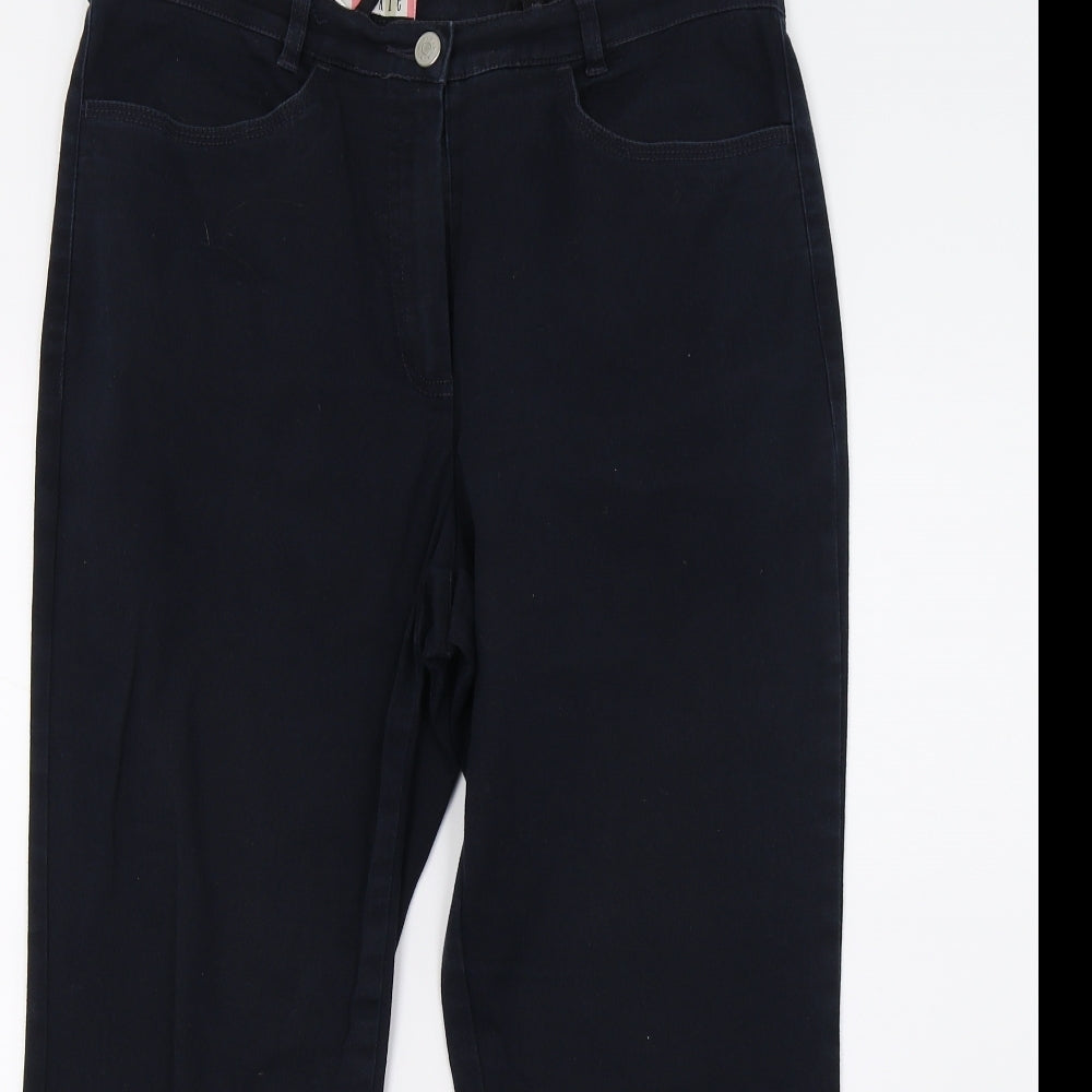 Dixie Womens Blue  Denim Cropped Trousers Size 12 L20 in