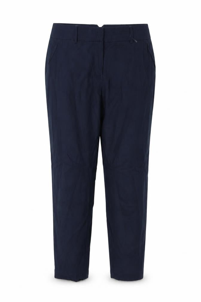Front view of Papaya women’s blue trousers, size UK 12, 24-inch leg