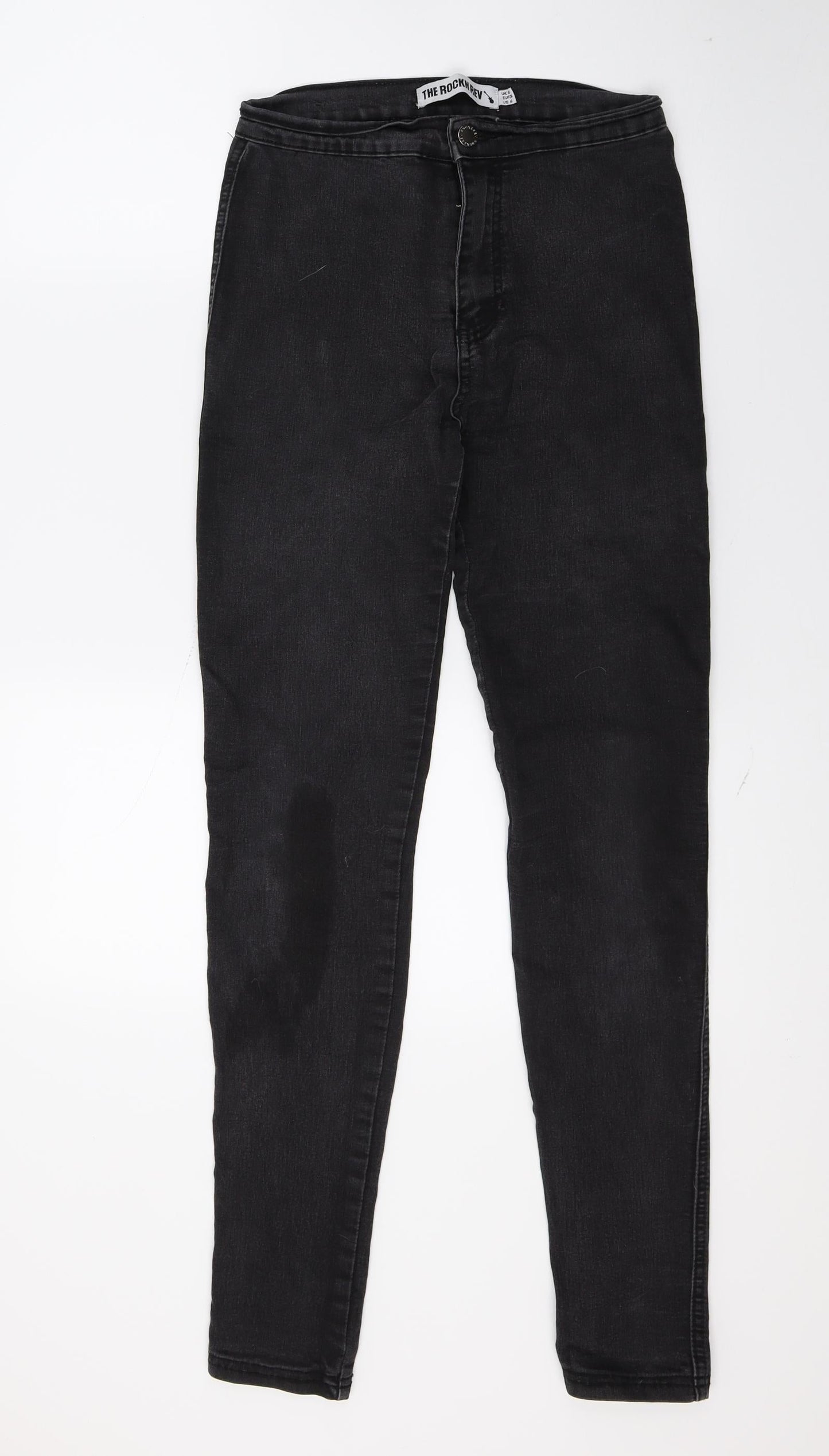 The rockin rev Womens Black  Denim Skinny Jeans Size 8 L27 in