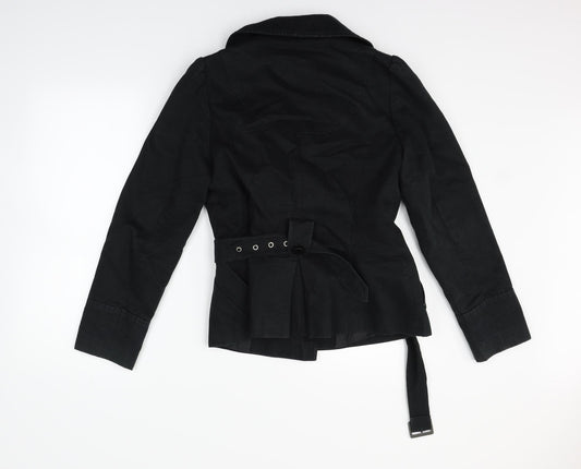 Oasis Womens Black   Jacket Coat Size 12  - BELTED