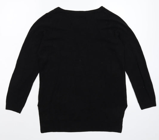 Marks and Spencer Girls Black  Knit Pullover Jumper Size 8 Years