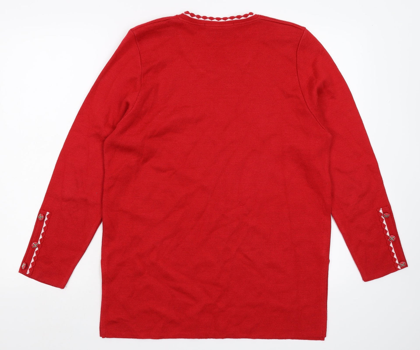 Serge Ohane Womens Red  Knit Pullover Jumper Size L