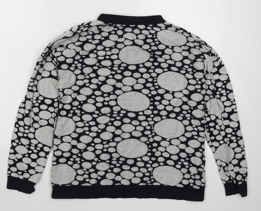 Bon a parte Womens Blue Polka Dot  Pullover Sweatshirt Size M