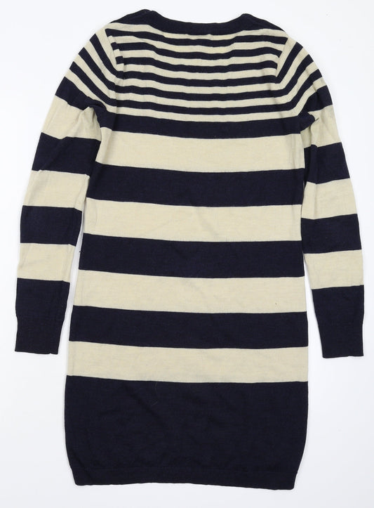 Club Monaco Womens Multicoloured Striped Knit Jumper Dress  Size S
