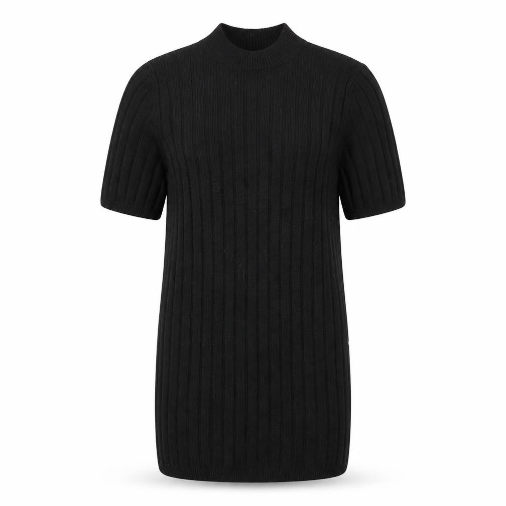 Front view of ASOS women’s black tunic t-shirt, size M