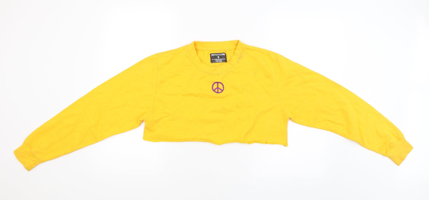PRETTYLITTLETHING Womens Yellow   Wrap Jumper Size S