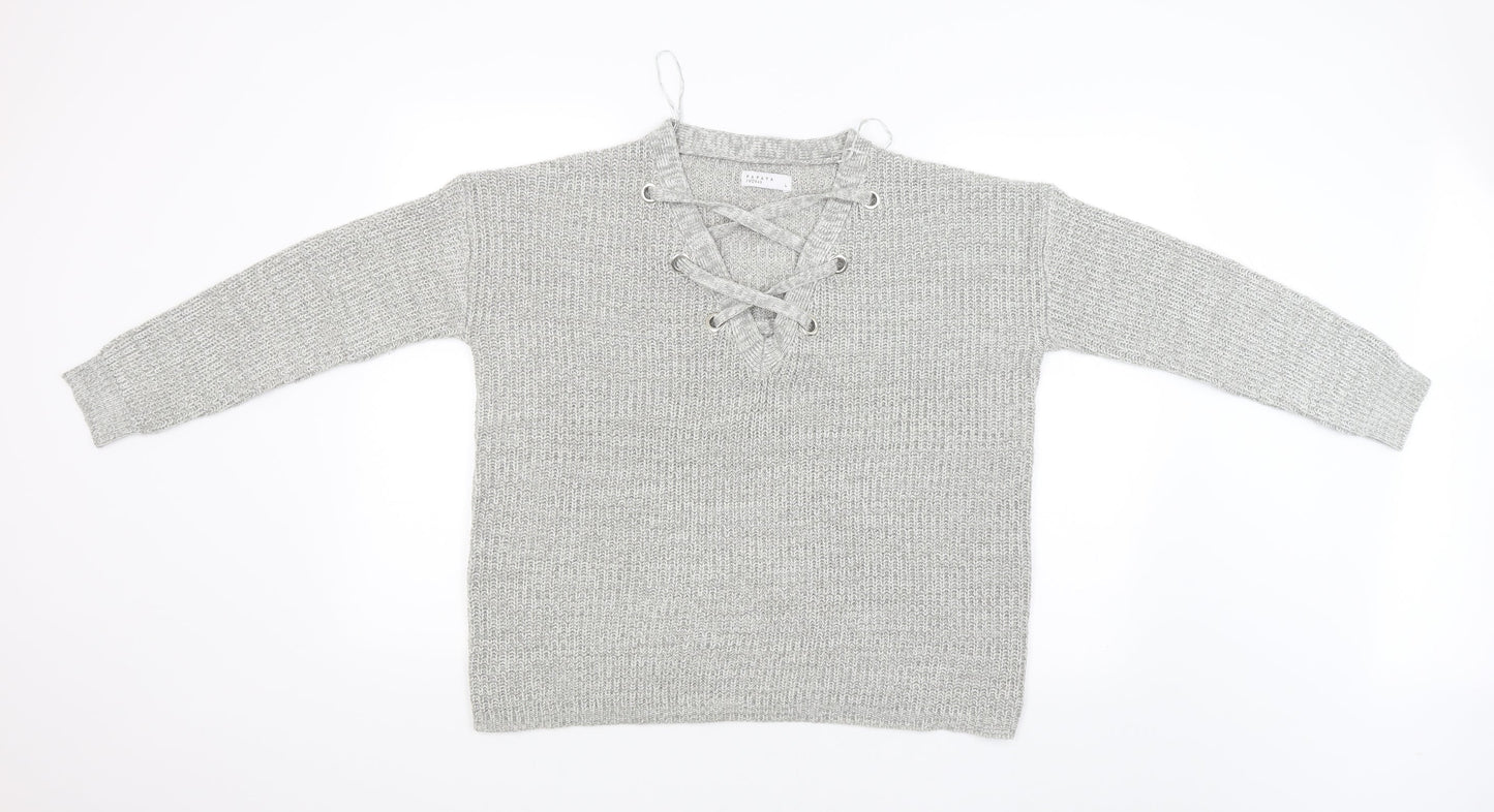 Papaya Womens Grey   Pullover Jumper Size L