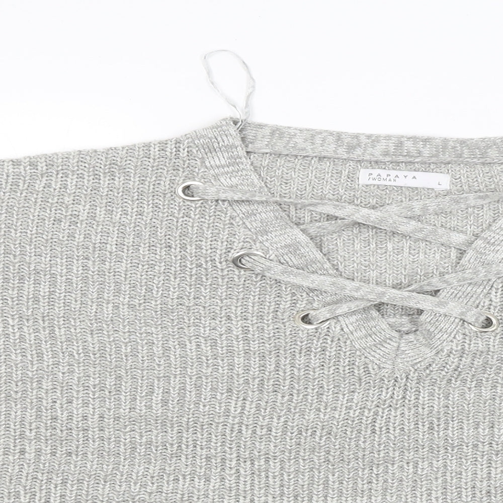 Papaya Womens Grey   Pullover Jumper Size L