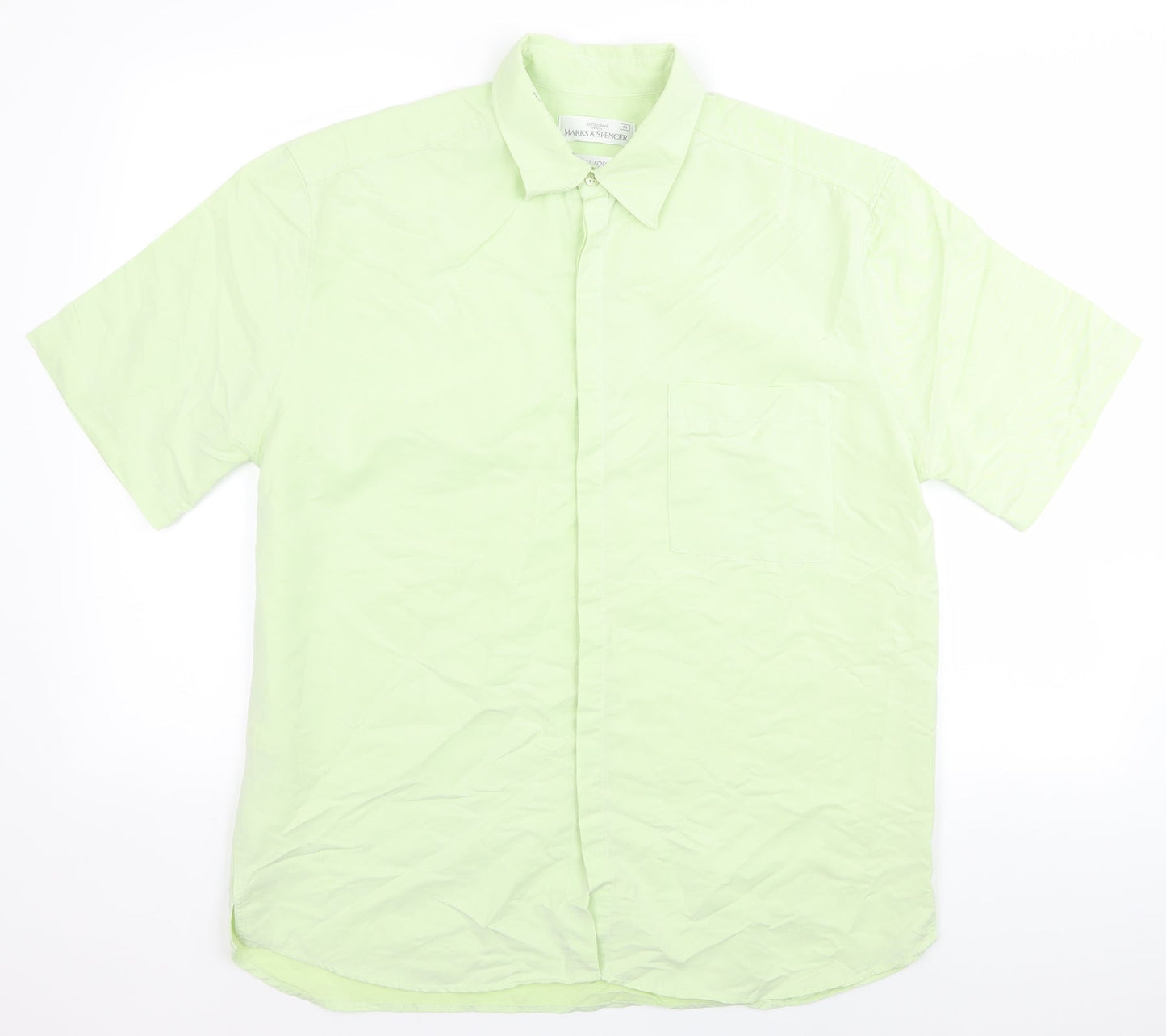 m&s Mens Green    Button-Up Size M