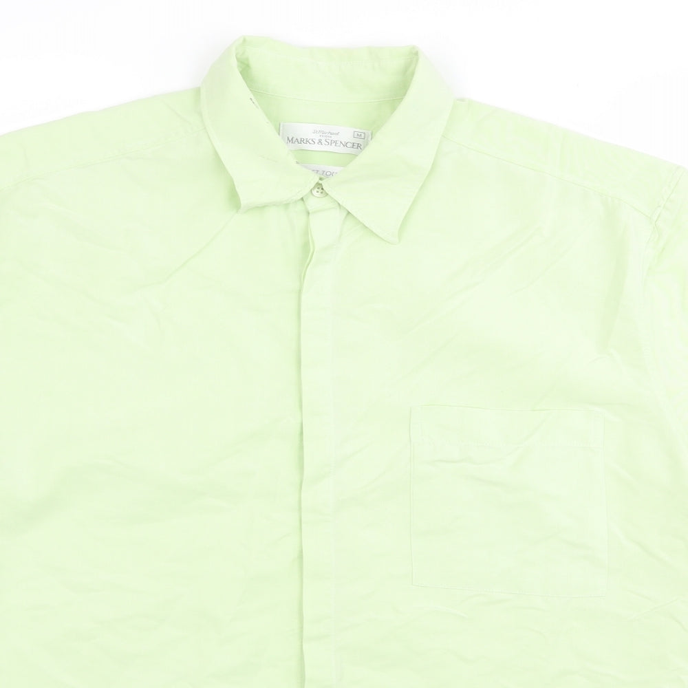 m&s Mens Green    Button-Up Size M