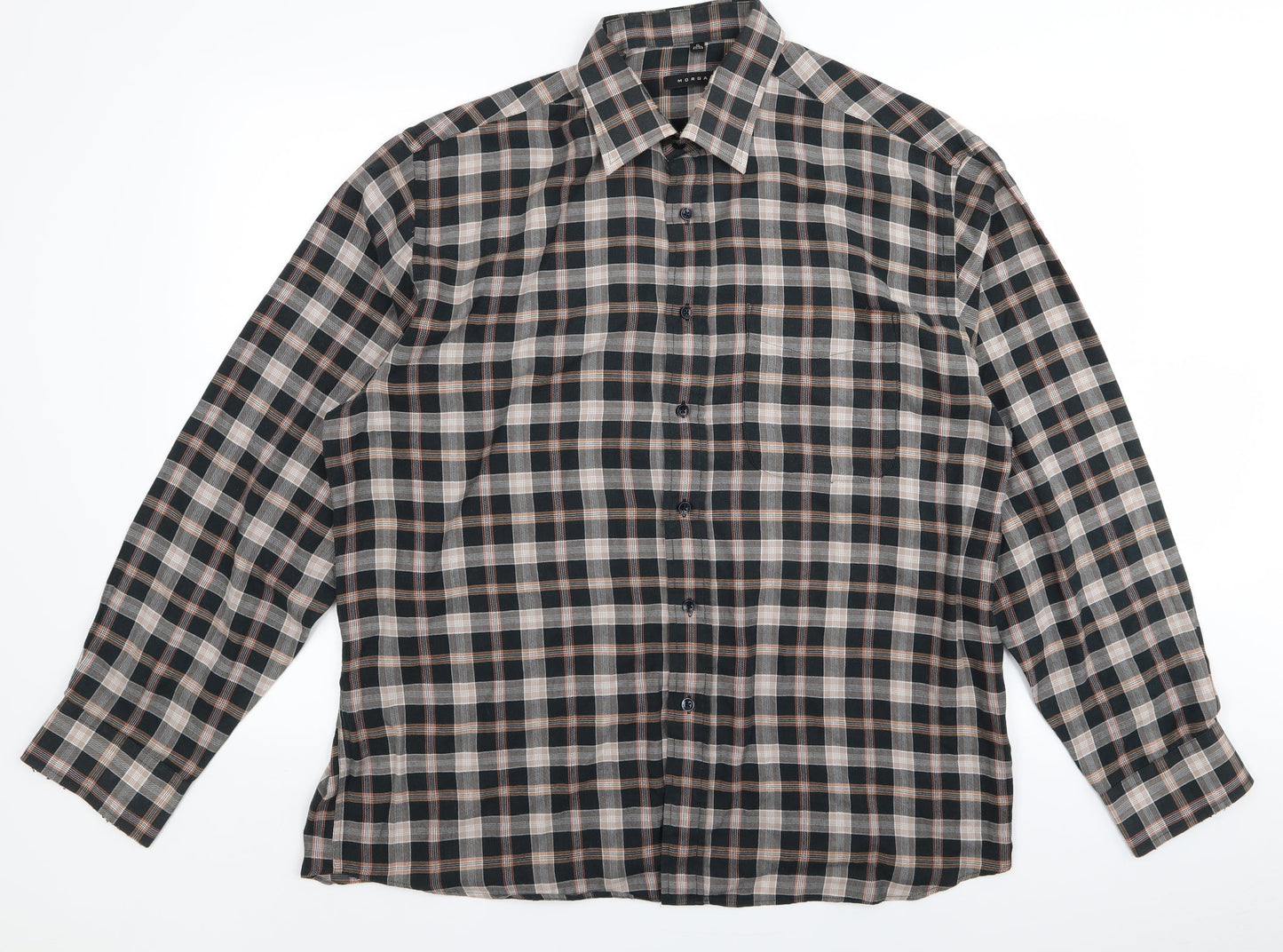 Morgan Mens Black    Button-Up Size XL