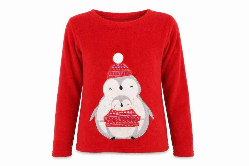 Matalan Womens Red   Top Pyjama Top Size XS  - Penguin