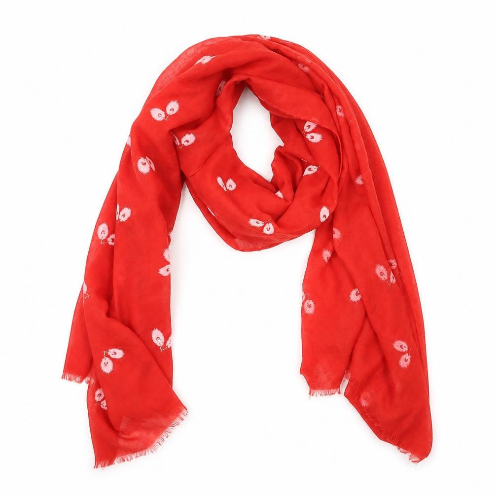 Preworn Womens Red Floral   Shawl/Wrap