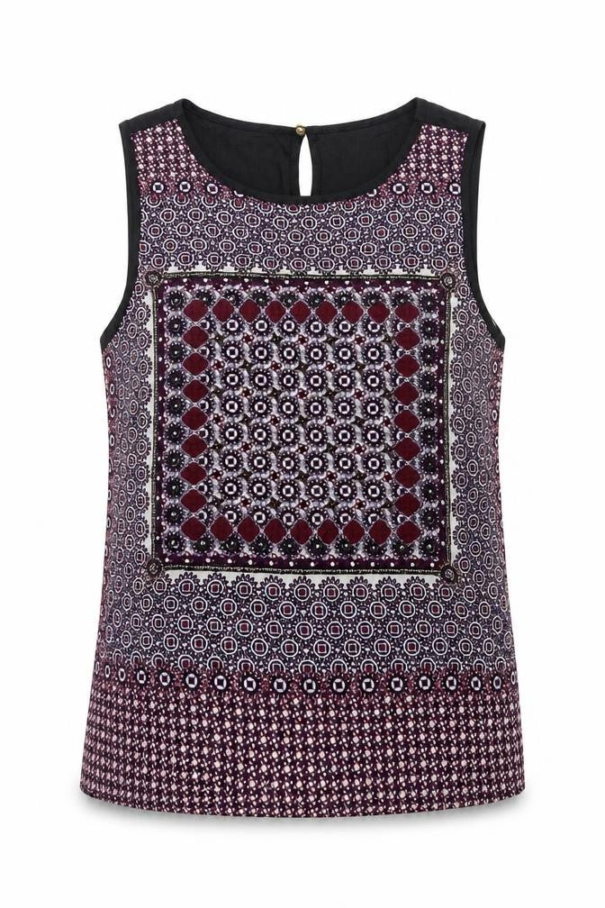 Matalan Womens Black Geometric  Basic Tank Size 12