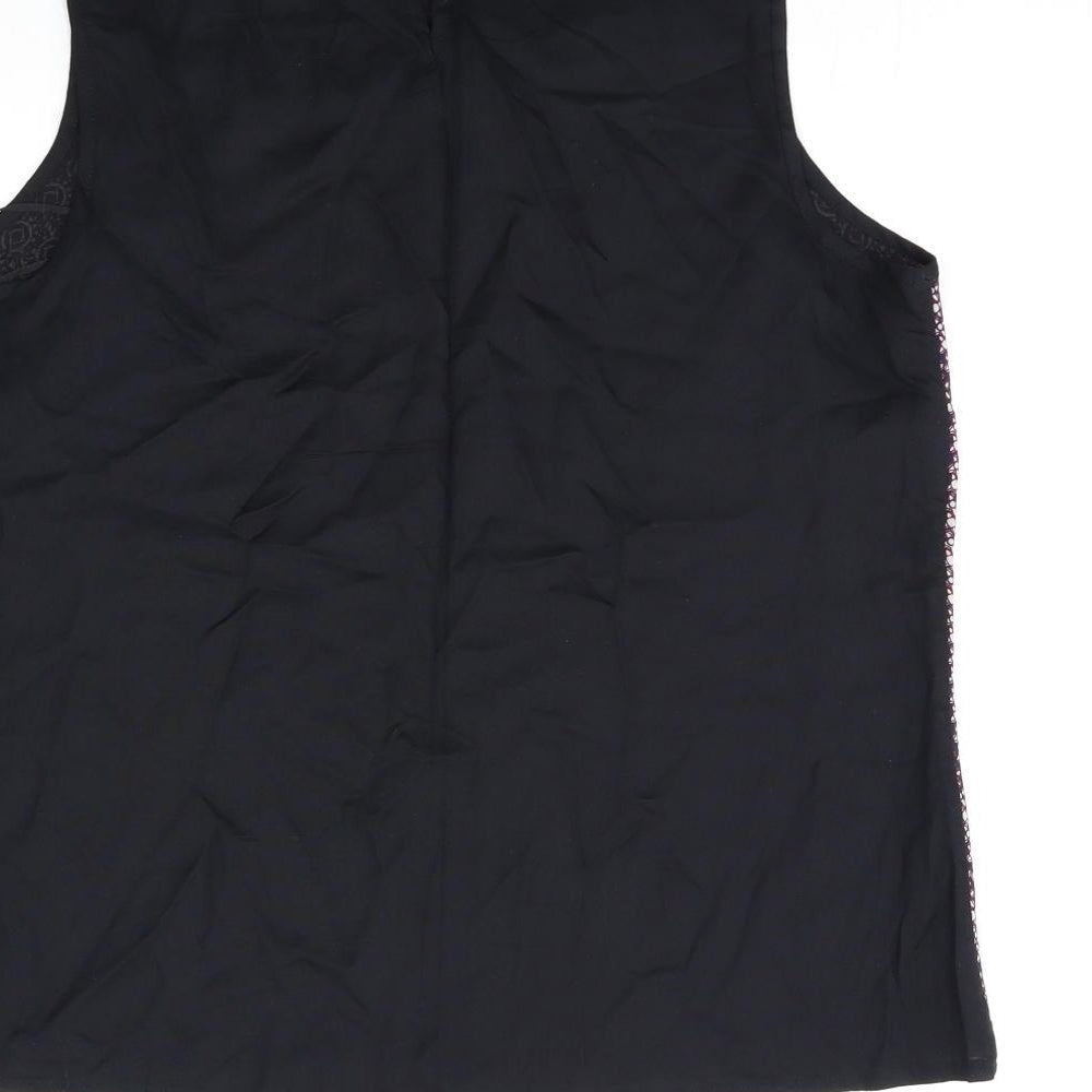 Matalan Womens Black Geometric  Basic Tank Size 12