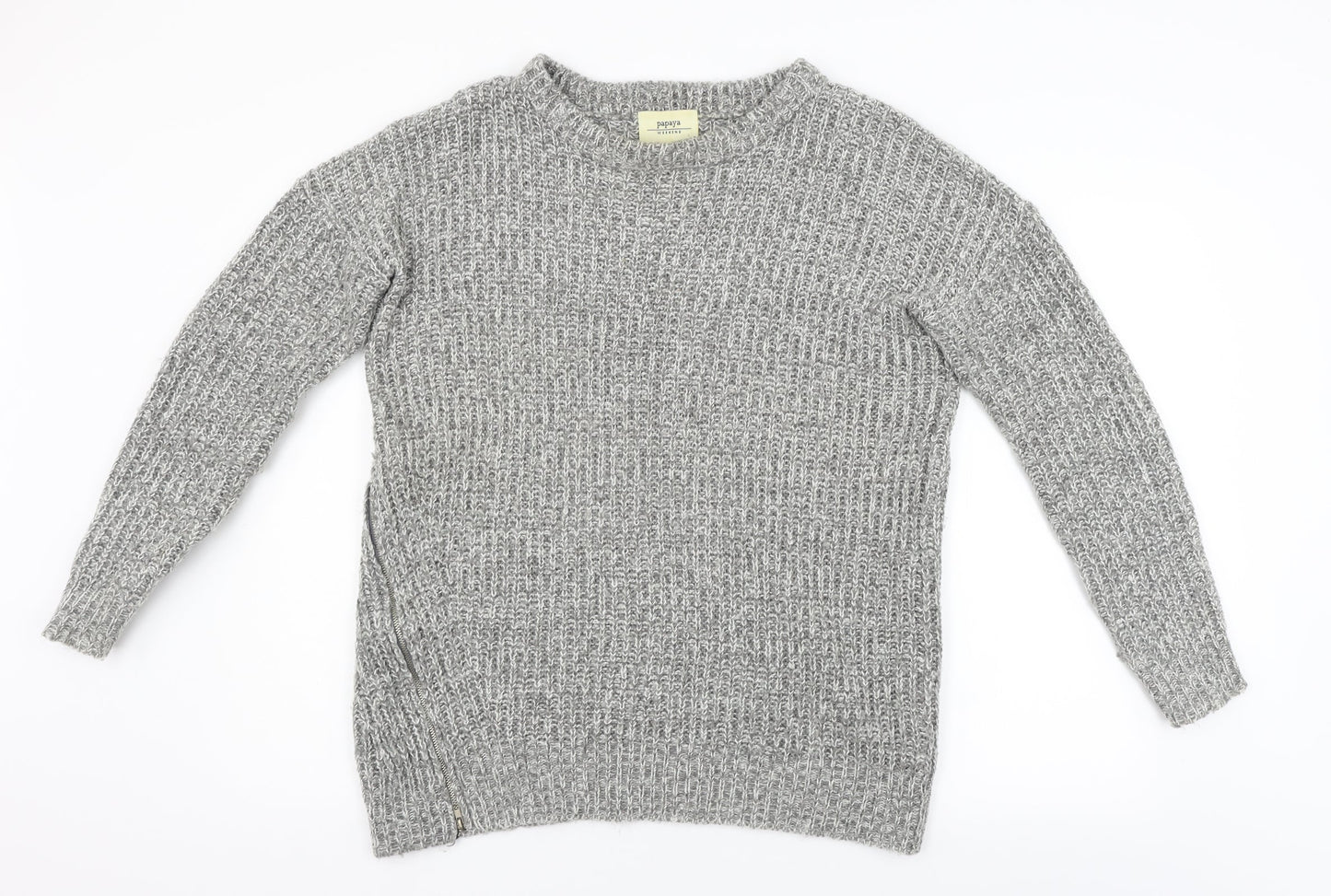apaya Mens Grey   Pullover Jumper Size M  - zip detail on side