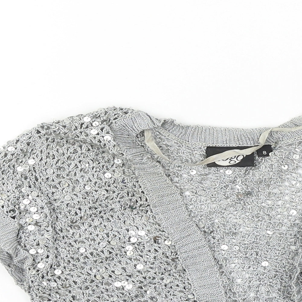 Logo Womens Grey   Shrug Jumper Size 8