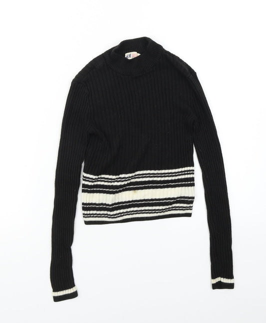 H&M Girls Black   Pullover Jumper Size 9-10 Years