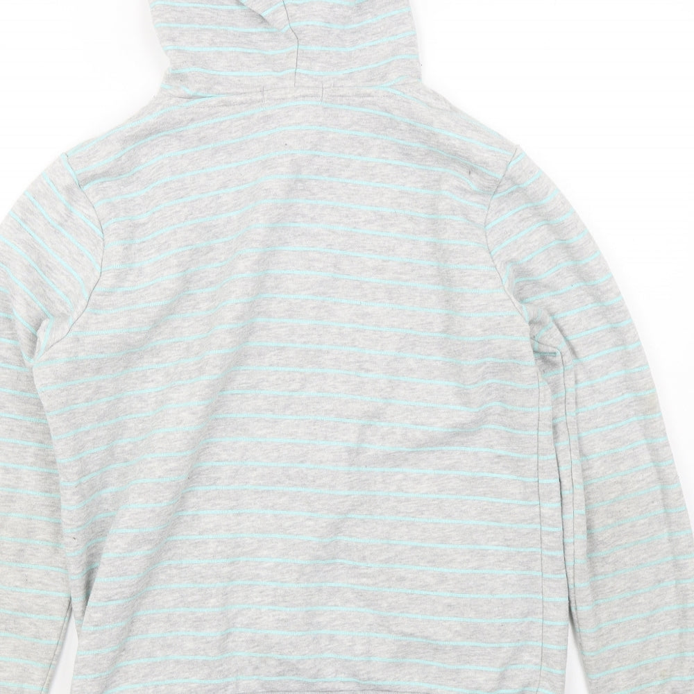 Primark Womens Grey Striped  Full Zip Hoodie Size S