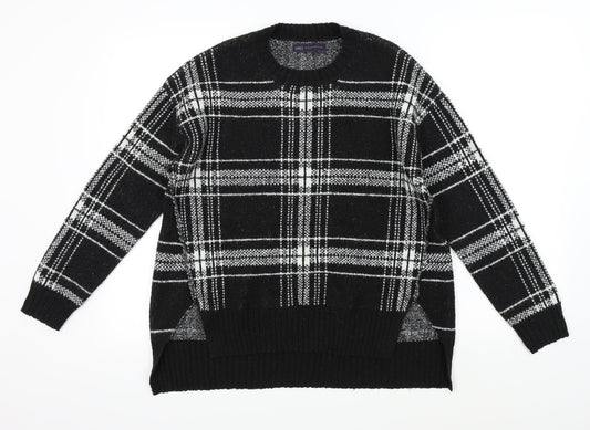 Marks & Spencer Womens Black Check  Pullover Jumper Size M