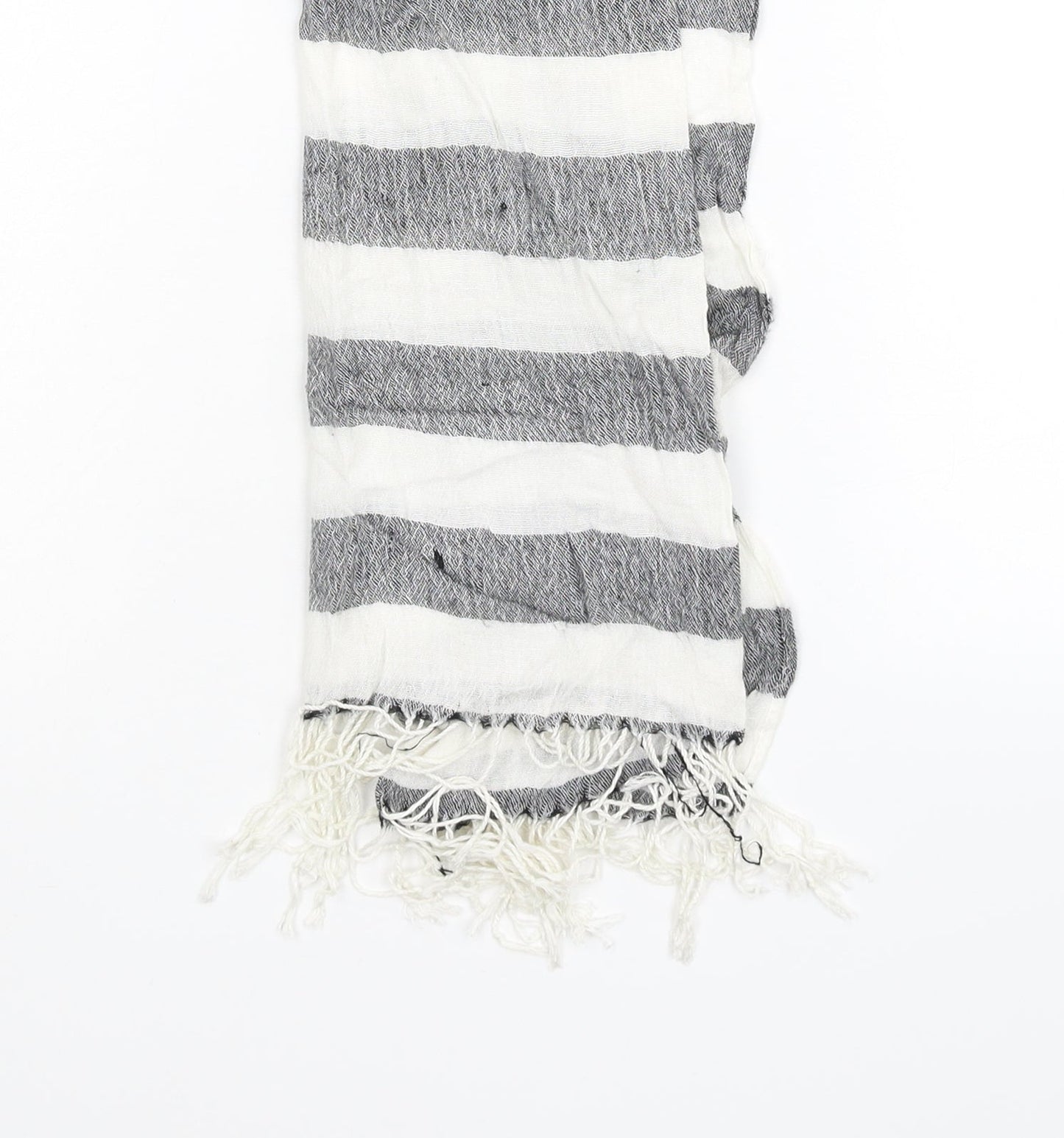 Preworn Womens Silver Striped   Scarf